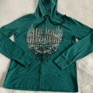 Harley-Davidson Teal Hoodie Sweatshirt